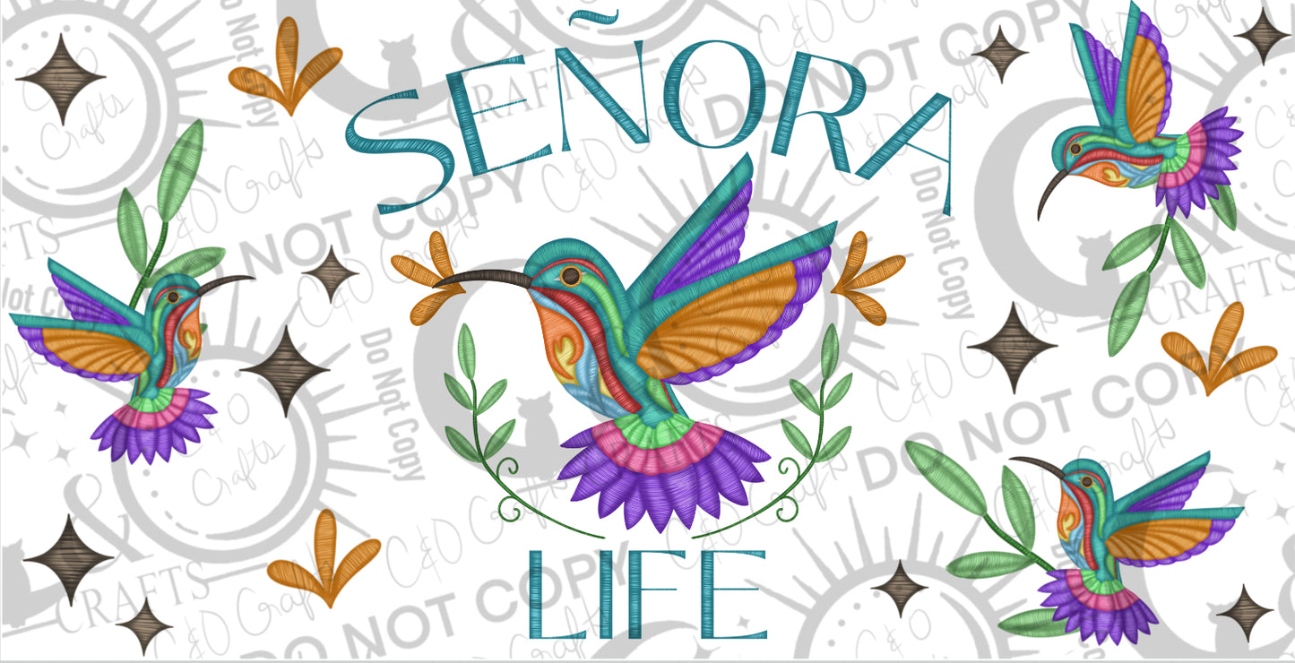 Señora Life faux embroidery 16oz Wrap