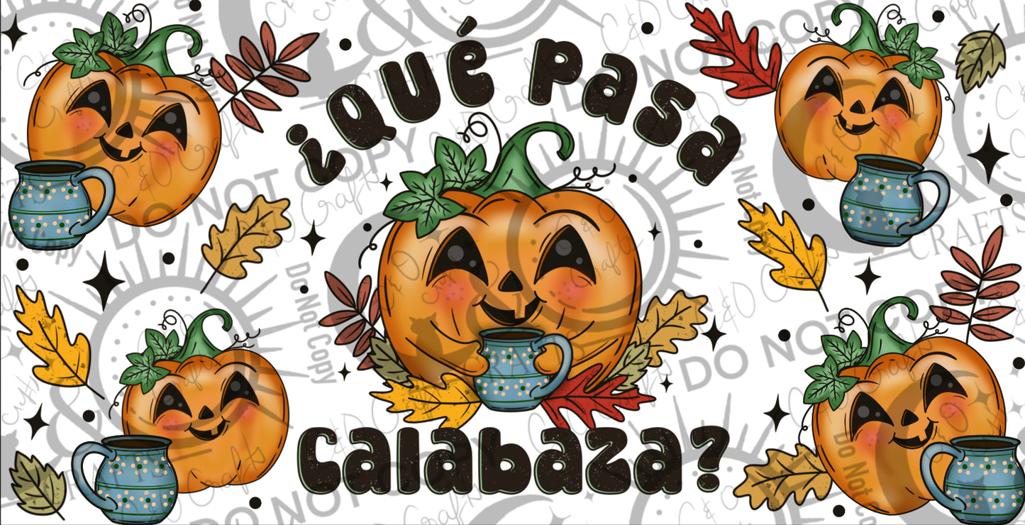 Que Pasa Calabaza 16 oz Wrap PNG