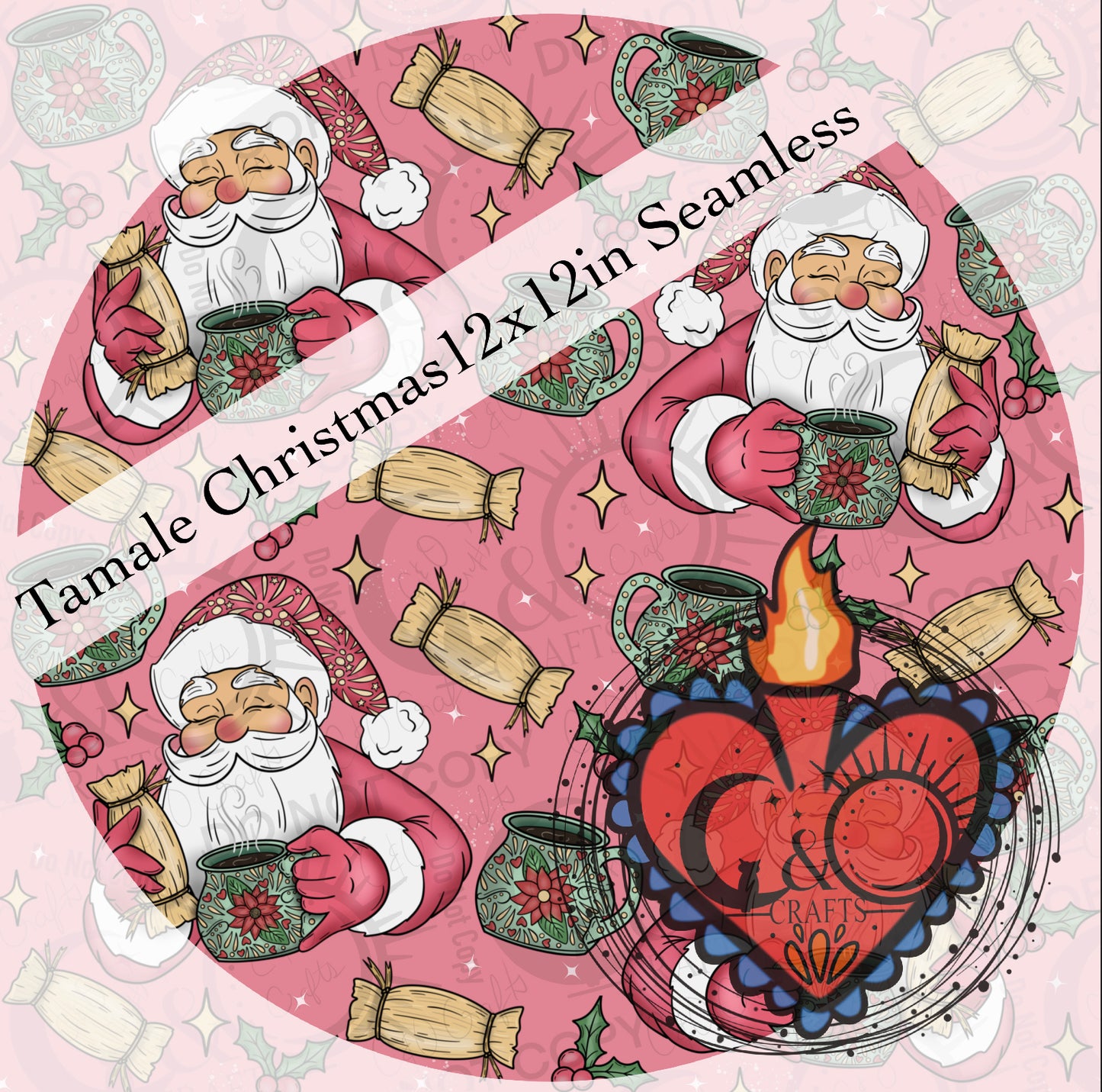 Tamale Christmas 12x12 Seamless