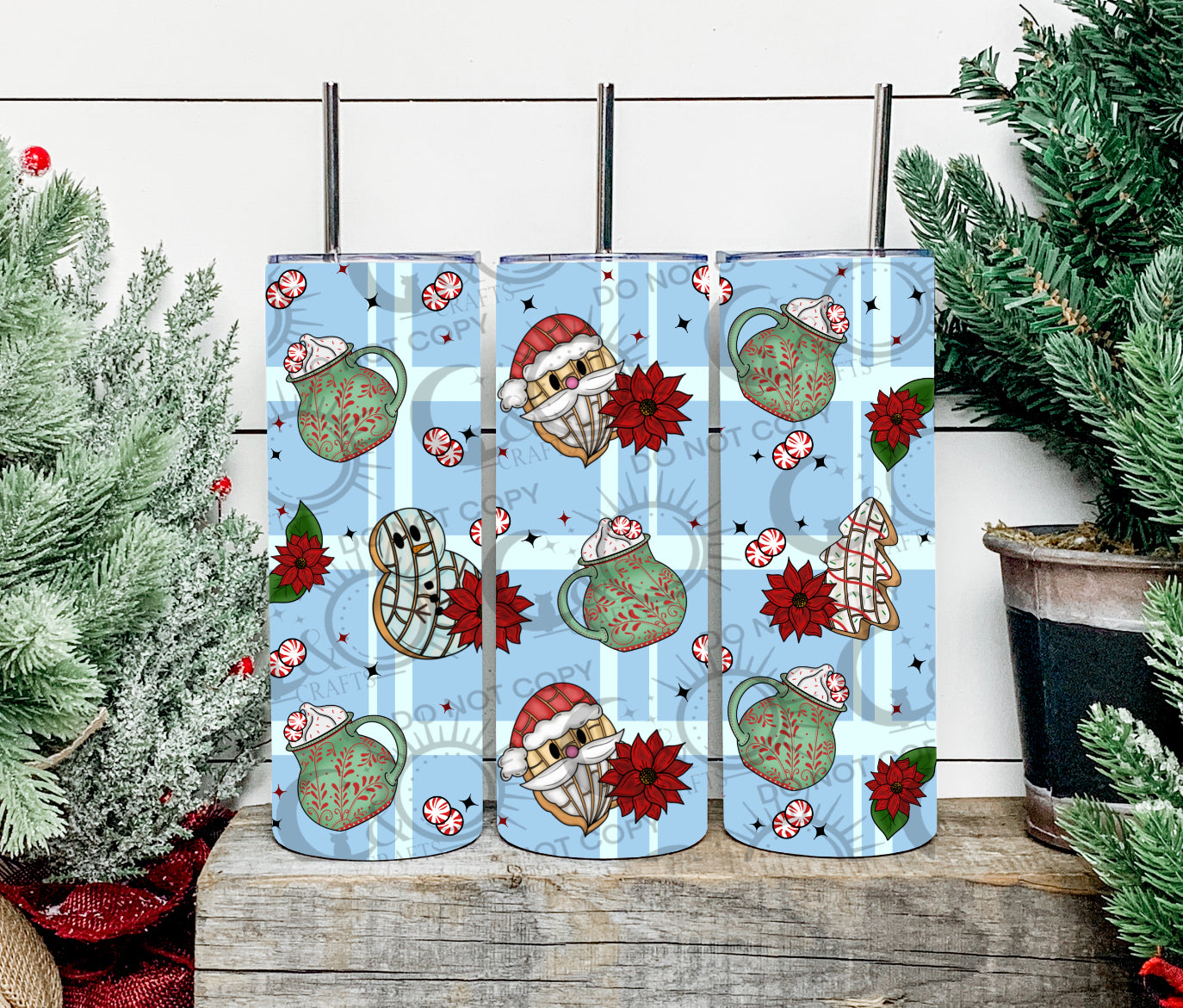 Christmas Conchas Y Café 20oz Tumbler Wrap