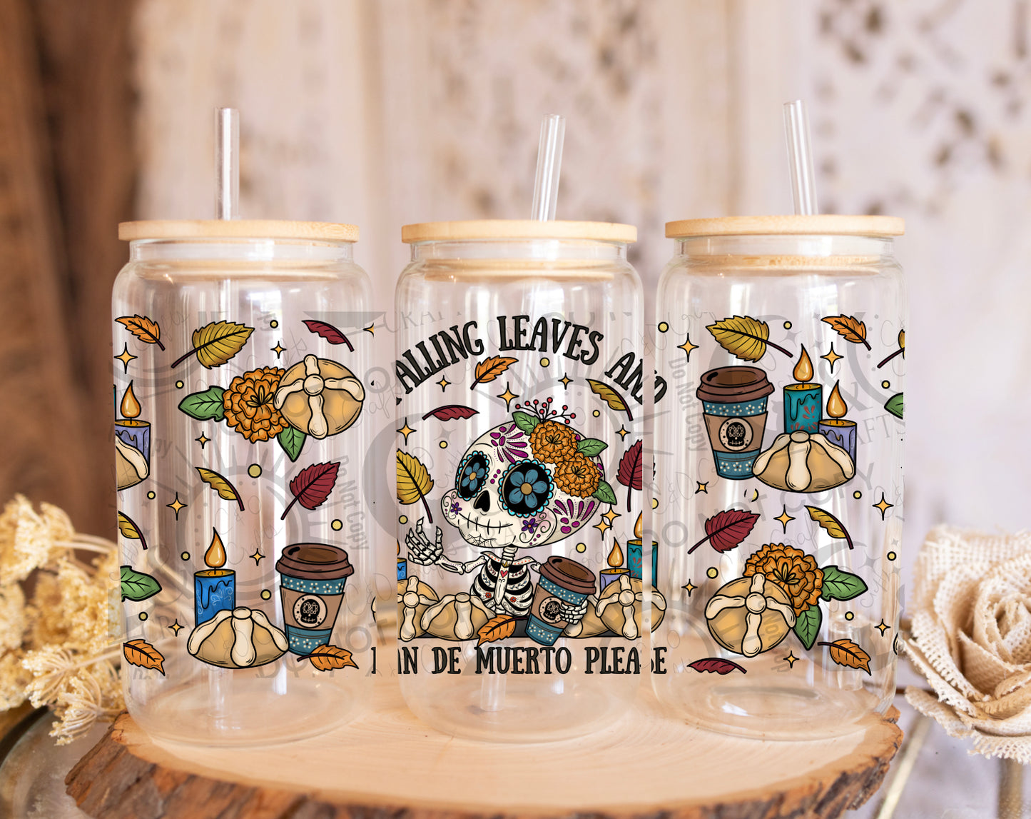 Día De Muertos Fall 16oz PNG