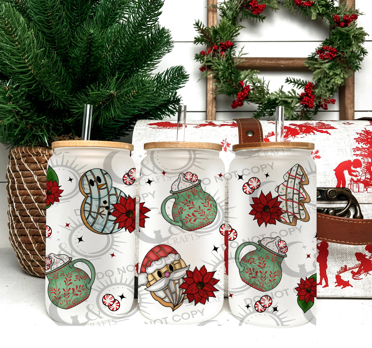 Christmas Conchas y Café 16oz Libby Wrap