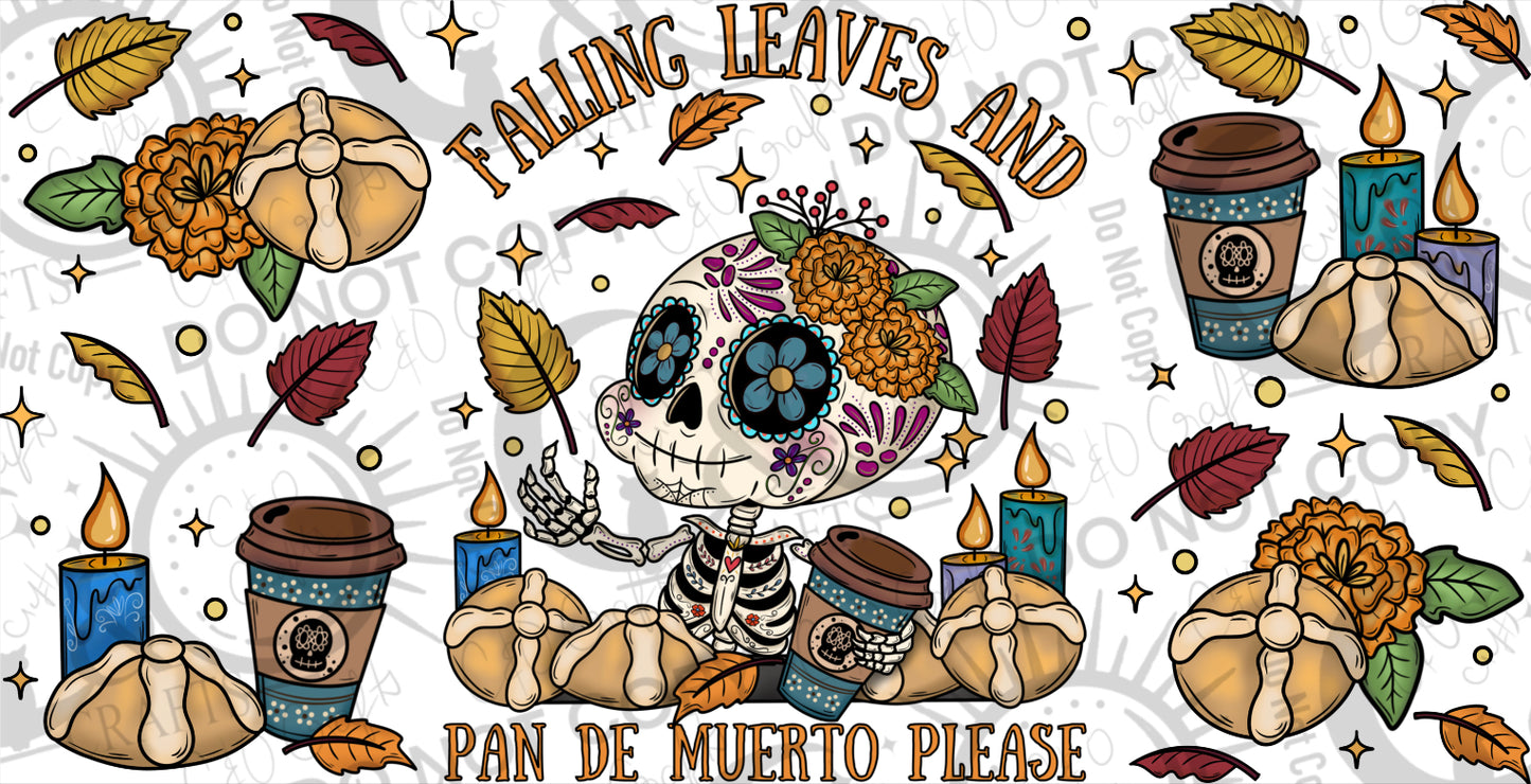 Día De Muertos Fall 16oz PNG (orange)