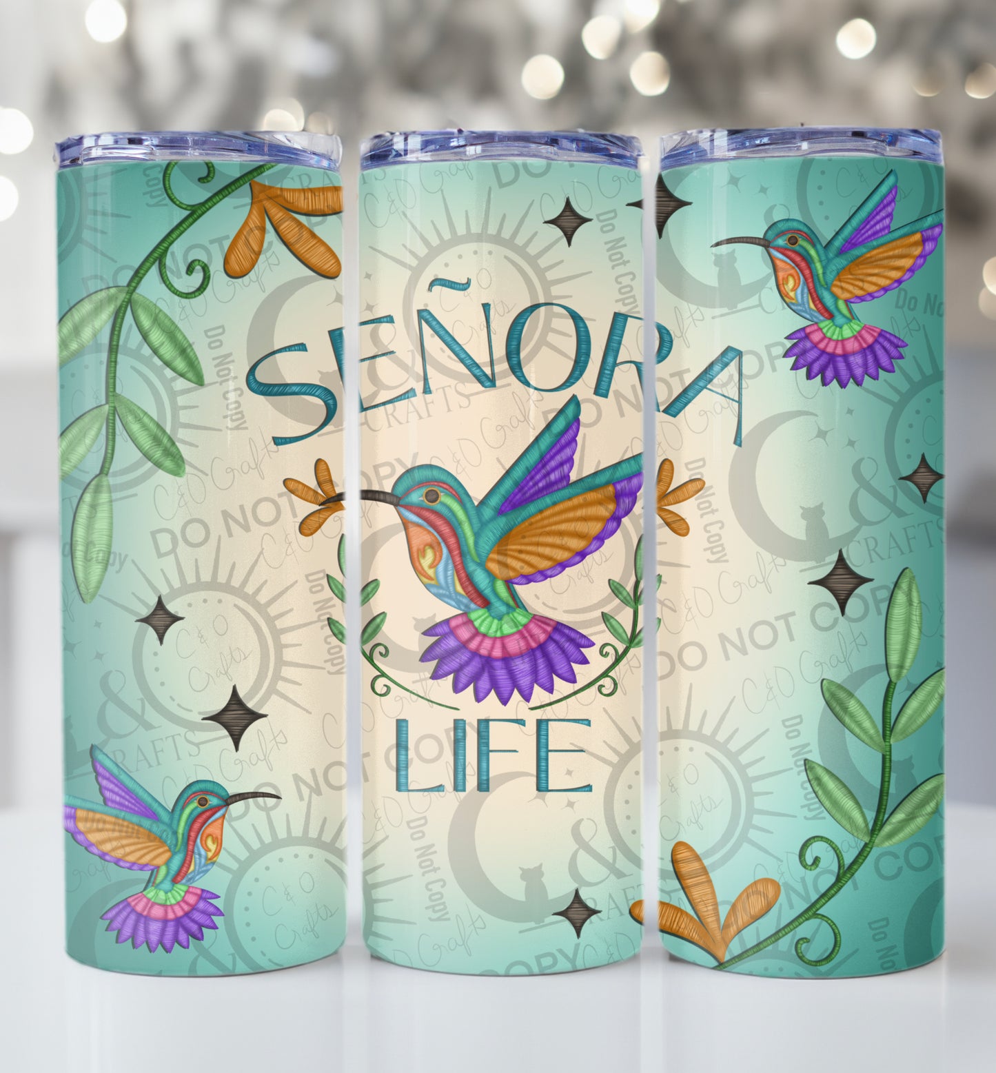 Señora Life faux embroidery 20oz Wrap